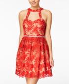 Say Yes To The Dress Juniors' Embroidered Fit & Flare Dress, A Macy's Exclusive Style