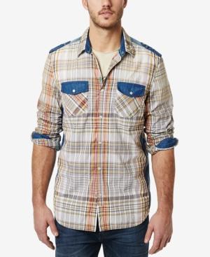 Buffalo David Bitton Men's Plaid Contrast-trim Long-sleeve Shirt