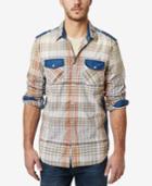 Buffalo David Bitton Men's Plaid Contrast-trim Long-sleeve Shirt
