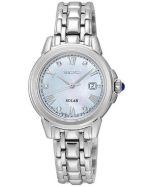 Seiko Women's Solar Le Grand Sport Diamond Accent Stainless Steel Bracelet 28mm Ut243
