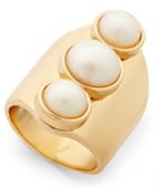 Thalia Sodi Gold-tone Triple Imitation Pearl Statement Ring, Only At Macy's