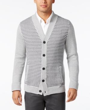 Alfani Men's Big And Tall Colorblocked Textured-panel Cardigan, Only At Macy's