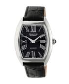 Heritor Automatic Baron Silver & Navy Leather Watches 40mm