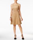 Alfani Sleeveless Faux-suede Fit & Flare Dress, Only At Macy's
