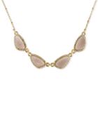 Gold-tone Pave & Colored Stone Collar Necklace