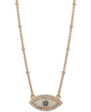 Lonna & Lilly Gold-tone Crystal & Imitation Pearl Evil Eye Pendant Necklace, 16 + 3 Extender