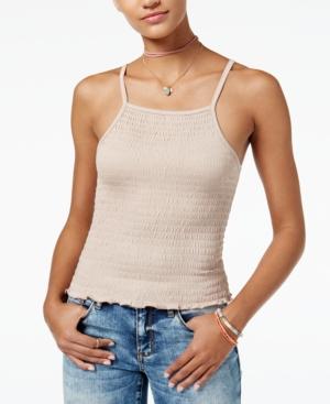 American Rag Juniors' Shirred Lettuce-hem Top, Created For Macy's