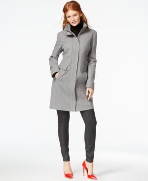 Kenneth Cole Zip-cuff Wool Walker Coat