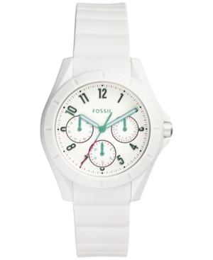 Fossil Women's Poptastic White Silicone Strap Watch 38mm Es4064
