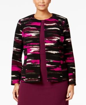 Kasper Plus Size Liverpool Brushstroke-print Blazer