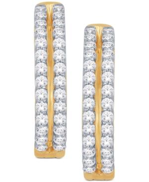 Diamond Two-row Hoop Earrings (1 Ct. T.w.) In 14k Gold Or White Gold