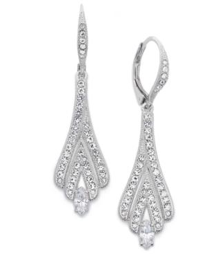 Eliot Danori Earrings, Silver-tone Cubic Zirconia Leverback Earrings (3/8 Ct. T.w.)