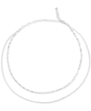 Giani Bernini Two-layer Link Choker Necklace In Sterling Silver, Only At Macy's