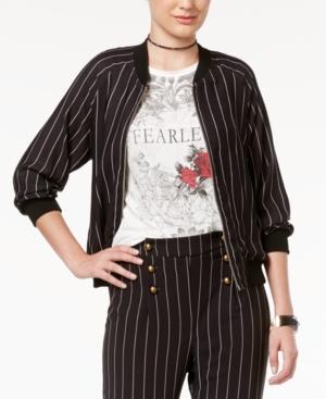 Beauty And The Beast Juniors' Striped Bomber Jacket