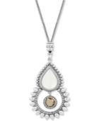 Lucky Brand Silver-tone White & Brown Stone Pendant Necklace
