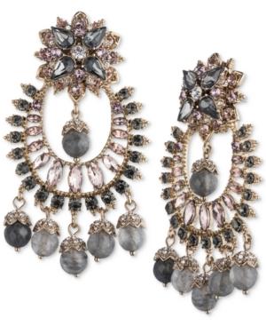 Marchesa Gold-tone Multi-stone Chandelier Earrings