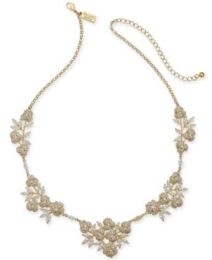 Kate Spade New York Gold-tone Crystal Flower Collar Necklace, 16 + 3 Extender