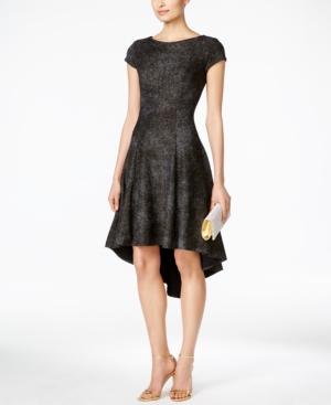 B Michael Cap-sleeve High-low Fit & Flare Dress