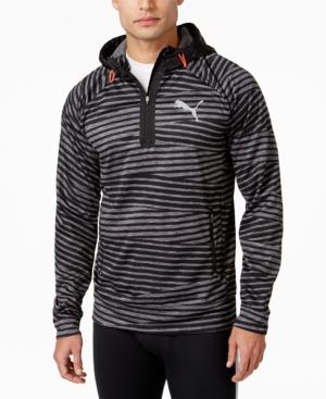 Puma Men's Striped Half-zip Hoodie