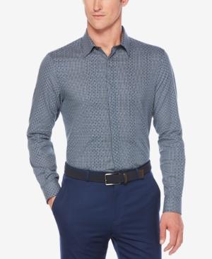 Perry Ellis Men's Dot On Check Dobby Cotton Shirt