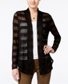 Bar Iii Striped Mesh Cardigan, Only At Macy's