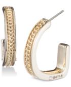 Dkny Chain Textured 3/4 Hoop Earrings, Created For Macy's