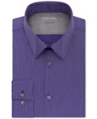 Calvin Klein Men's X Extra-slim Fit Stretch Purple Stripe Dress Shirt