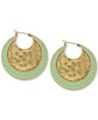 Lucky Brand Gold-tone Patina Hoop Earrings