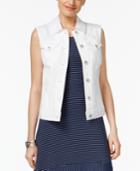 Style & Co Pocketed Denim Vest, Only At Macy's