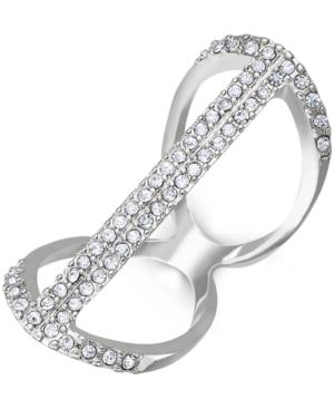Inc International Concepts Silver-tone Crystal Pave Bar Ring, Only At Macy's