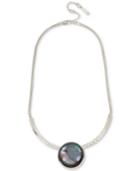 Kenneth Cole New York Silver-tone Pave & Black Imitation Pearl Statement Necklace, 15-1/2 + 3 Extender