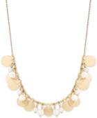 Lucky Brand Gold-tone Shaky Bead & Disc Statement Necklace, 24 + 2 Extender