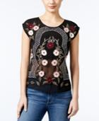 Guess Embroidered Mesh-back Top