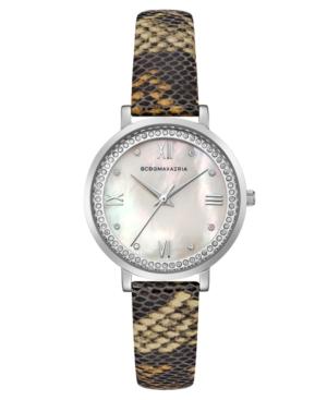 Bcbg Maxazria Ladies Printed Leather Strap Watch With Light Mop Dial, 33mm