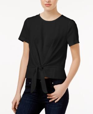 Kensie Crepe Tie-front Top