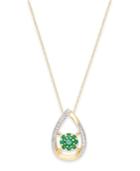 Emerald (1/4 Ct. T.w.) And Diamond Accent Pendant Necklace In 14k Gold