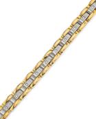 Men's Diamond (1/4 Ct.t.w.) Bracelet In Stainless Steel And Yellow Ip