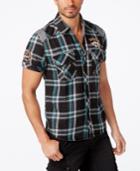 Affliction Men's Patch Plaid Shirt