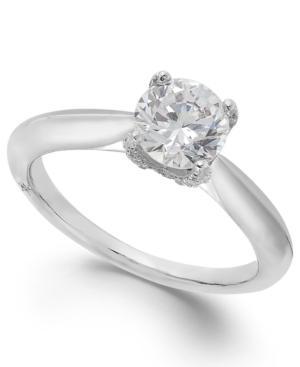 Marchesa Certified Diamond Solitaire Engagement Ring In 18k White Gold (1 Ct. T.w.)