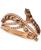 Le Vian Chocolatier Diamond Crisscross Ring (1-1/3 Ct. T.w.) In 14k Rose Gold