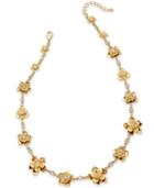 Charter Club Gold-tone Flower And Crystal Link Statement Necklace, Only At Macy's