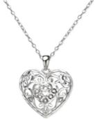 Giani Bernini Filigree Heart 16 Pendant Necklace In Sterling Silver, Created For Macy's