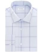 Calvin Klein Steel Men's Classic-fit Non-iron Performance Windowpane Dress Shirt