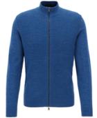 Boss Men's Waffle-knit Cotton Full-zip Sweater