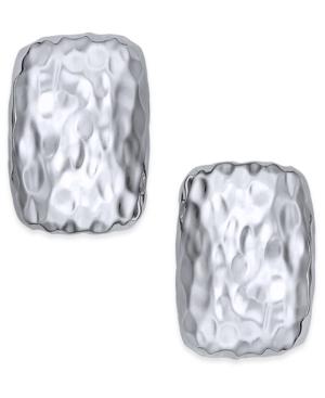 Charter Club Gold Or Silver-tone Hammered Metal Square Stud Earrings, Only At Macy's