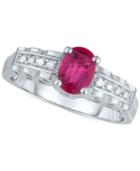 Certified Ruby (9/10 Ct. T.w.) & Diamond Accent Ring In Sterling Silver