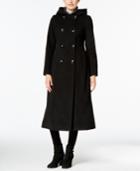 Anne Klein Hooded Wool-cashmere Double-breasted Maxi Coat