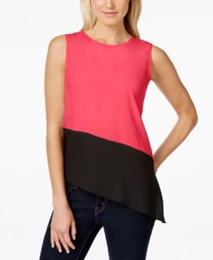 Calvin Klein Colorblocked Asymmetrical Top