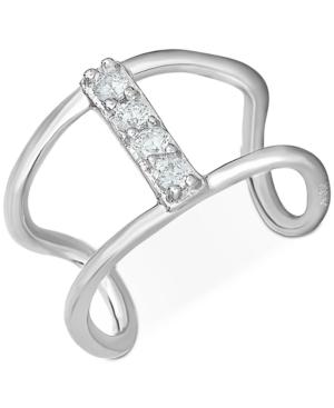 Diamond Accent Single Ear Cuff In 14k White Gold