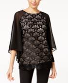 Alfani Crochet-lace Contrast Top, Created For Macy's